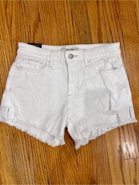 Joe’s Jeans White Distressed Cut Off Denim Shorts Size 26 Raw Hem NWT